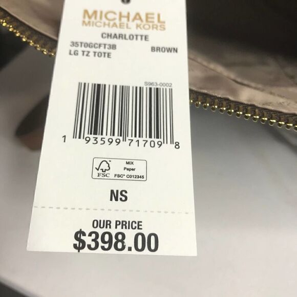 Michael Kors Charlotte Brown Tote NWT - Picture 8 of 9